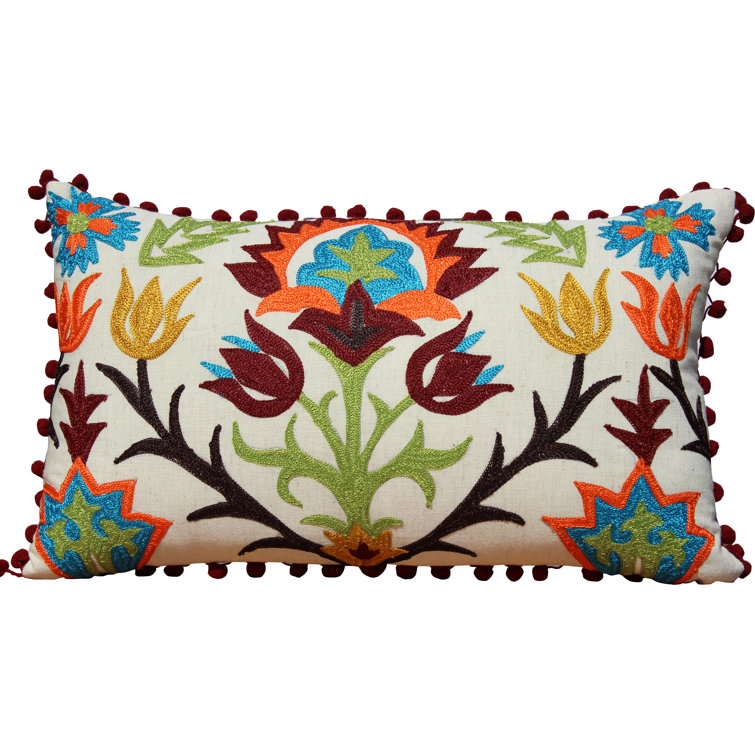 Auburn Textile Embroidered Throw Pillow & Reviews Wayfair